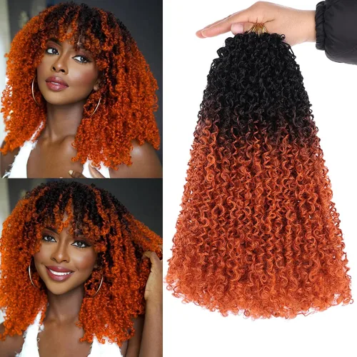 Miniatura 8 de Unionbeauty - Paquete de 8 trenzas de ganchillo Yanky Twist de 6 pulgadas, 8 paquetes, color negro natural, micro Passion Twist, extensiones