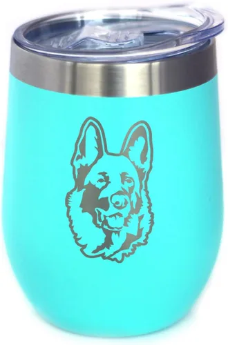 Miniatura 8 de Custom German Shepherd Personalized Wine Tumbler with Sliding Lid - Stemless Stainless Steel Insulated Cup - German Shepherds Outdoor Camping Mug