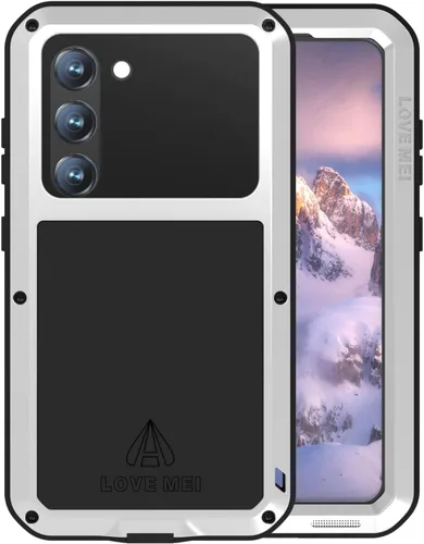 Miniatura 8 de LOVE MEI Funda para Samsung Galaxy S23 5G con protector de pantalla de vidrio templado, a prueba de golpes, a prueba de arañazos, híbrida de metal