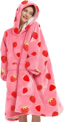 Miniatura 28 de KFUBUO Manta portátil con capucha de sherpa para niños, todos los patrones, sudadera de gran tamaño con bolsillo, regalos de cumpleaños para niñas