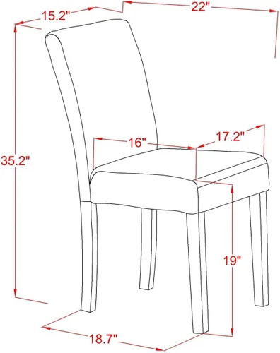 Miniatura 3 de East West Furniture ABPNT35 Abbott Classic Parson Sillas – Doeskin sillas de comedor acolchadas de tela de lino, juego de 2, color natural