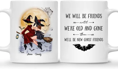Miniatura 7 de Gossby Taza de café personalizada con texto en inglés "Always Sister", regalo personalizado para hermana con diseño, nombre, taza de Halloween