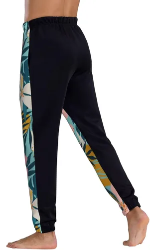 Miniatura 5 de ultaro Men's Casual Jogger Sweatpants Tropical Flowers and Palm Leaves Running Sweatpants with Pockets