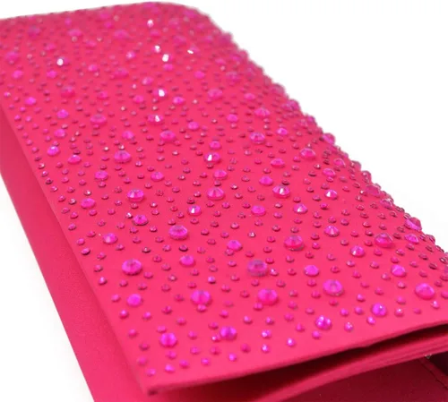 Miniatura 4 de Elegante bolso de noche de embrague de cristal con solapa de satén - colores diff Avail