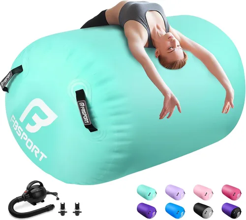 Miniatura 16 de FBSPORT Air Roller Gymnastics Barrel, Inflatable Gymnastics Air Roller Inflatable Air Gymnastics Mat for Yoga Cheerleading Training Home Outdoor