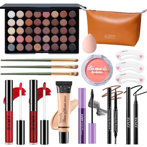 Miniatura 12 de Set de maquillaje para mujeres, kit completo de maquillaje para principiantes y profesionales, juego de maquillaje de viaje para adolescentes