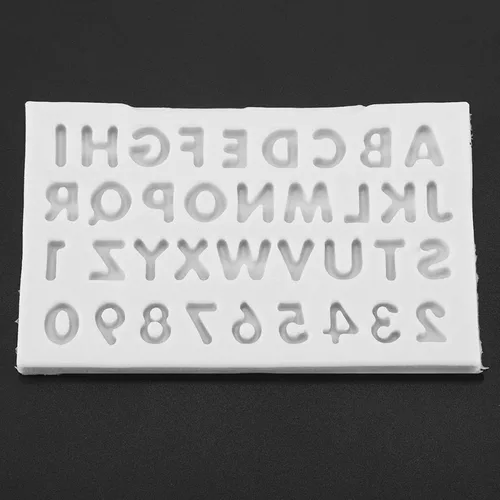 Miniatura 7 de Moldes de silicona con forma de letras, herramienta de decoración, rosa, gris, molde del alfabeto para pastel, fondant, chocolate (gris)