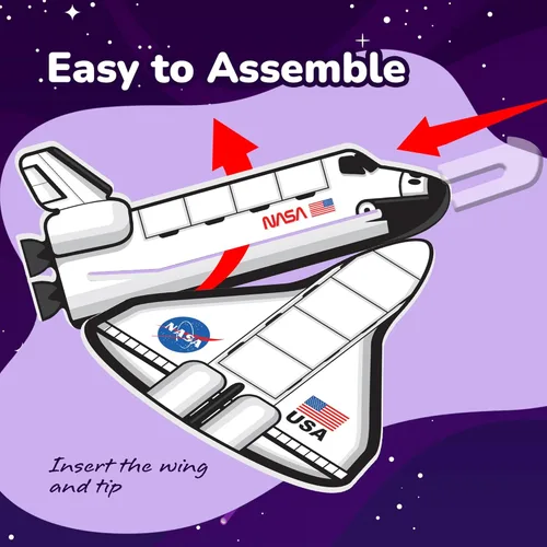 Miniatura 4 de ArtCreativity Planeadores de transbordador espacial, juego de 24, juguetes voladores para niños y niñas, hechos de material de espuma, juguetes al