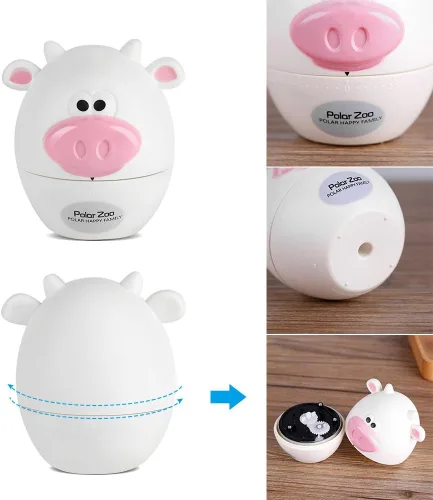 Miniatura 3 de Temporizador mecánico de cocina con formas de animales lindos mecánicos, suministros de cocina de 55 minutos, temporizador de dibujos animados