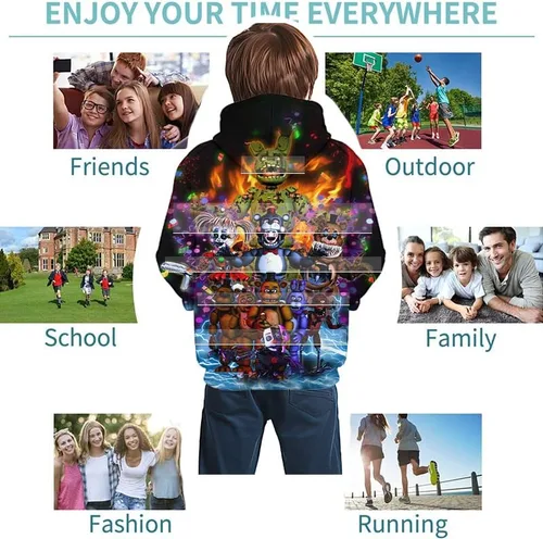 Miniatura 3 de XZDJZD Sudadera con capucha para niños y niñas con estampado 3D de anime para adolescentes