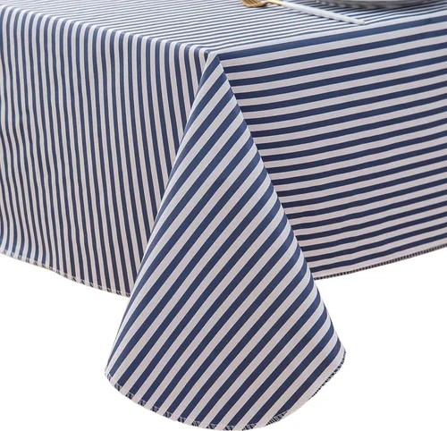 Miniatura 29 de LIBERECOO Mantel de vinilo resistente con reverso de franela, mantel de plástico impermeable a prueba de aceite, resistente a las manchas, lavable