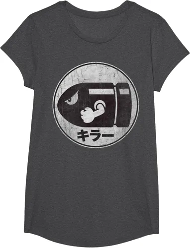 Miniatura 37 de Super Mario Camiseta con logotipo de Bullet Bill Distressed en Kanji