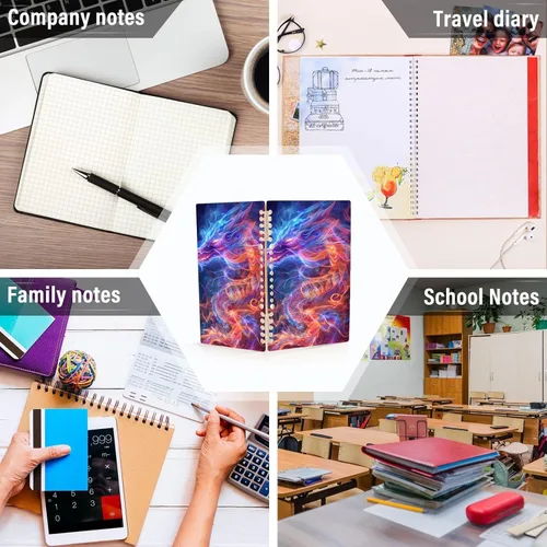 Miniatura 7 de UMIRIKO Neon Glowing Dragon Spiral Notebook Journal College Ruled Notebook 8.3"x5.7" Journal with 60 Lined Pages A5 Spiral Notebooks for Women Men 1