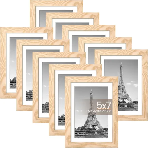 Miniatura 12 de upsimples - Juego de 10 portarretratos de 8 x 10 pulgadas, para fotos de 5 x 7 pulgadas con paspartú o 8 x 10 pulgadas sin él, collage de varios