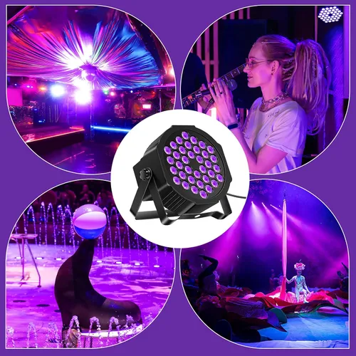 Miniatura 6 de U`King Luces negras para fiesta brillante, 72 W, UV, 36 LED, luz negra que brilla en la oscuridad, luz negra estroboscópica con control remoto DMX 1