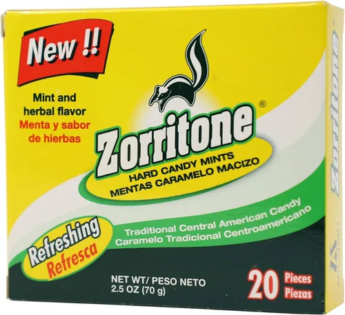 Zorritone Mentas de caramelo, Sabor a menta y hierbas, 20 pastillas por caja, 3 Cajas | 20 caramelos cada caja, 60 unidades en total, dulces