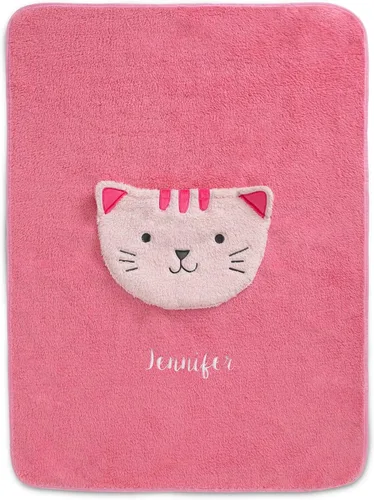 Miniatura 7 de Delta Children Manta Sherpa personalizada con bolsillo de almacenamiento para niños, gato magenta