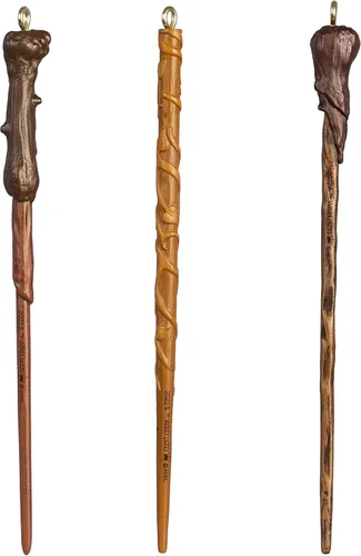 Miniatura 2 de Hallmark Keepsake Adorno de Navidad 2022, varitas mágicas de Harry Potter, juego de 3