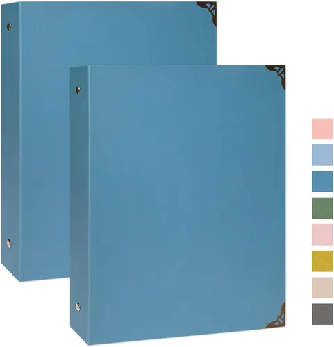 Miniatura 33 de Carpeta de tres anillos con portapapeles, cubierta de lino, carpeta de 1 pulgada para papel de 8.5 x 11 pulgadas, 2 bolsillos interiores de papel