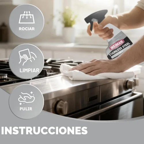 Miniatura 9 de Limpiador y pulidor de acero inoxidable Weiman - Protege los electrodomésticos de las huellas dactilares y deja un brillo sin manchas