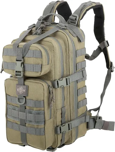 Maxpedition Falcon-II Mochila, mochila táctica de 23 l, paquete de supervivencia, bolsa de emergencia, bolsa MOLLE para EDC, 0513 Caqui/Verde Follaje