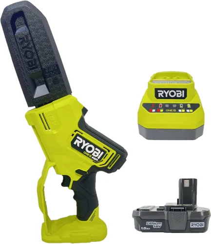 RYOBI ONE+ HP Kit de Mini Motosierra Compacta de Poda Sin Escobillas de 18V de 6 pulgadas con Batería y Cargador (Empaquetado a Granel)