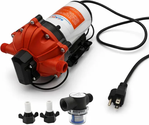 Miniatura 15 de SEAFLO Bomba de agua dulce serie 33 de 110 V/115 V CA, bomba de presión autocebante de 3.3 GPM 45 PSI con interruptor de presión inteligente, bomba