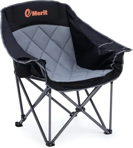Miniatura 8 de EMERIT Silla de Camping Doble Extra Grande Acolchada para Adultos, Sillón Plegable Resistente para Exterior, Camping, Playa, Césped, Concierto 650LB