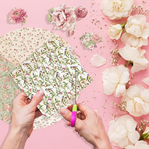 Miniatura 5 de 24 hojas de papel floral para álbumes de recortes, 6 x 6 pulgadas, bloc de papel de cartulina de decoupage, páginas de una sola cara