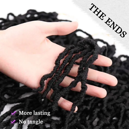 Miniatura 5 de Violet Rastas sintéticas de ganchillo de 18 pulgadas, trenzas de ganchillo naturales, trenzas sintéticas preenrolladas para mujeres negras