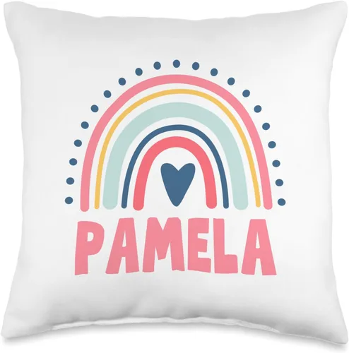 Idea Regalo Personalizzata con Nome Gifts Idea Pamela Name Custom Woman Myth Legend - Almohada para fiesta de cumpleaños, 16 x 16 pulgadas,