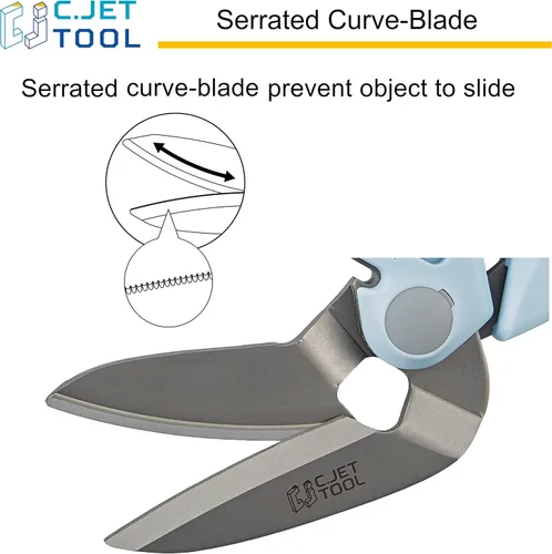 Miniatura 6 de C.JET TOOL Cortador de alfombras de alta resistencia de 8 pulgadas, multiusos, profesional de agarre suave de acero inoxidable (azul)
