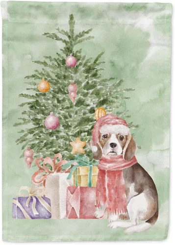 Miniatura 82 de Caroline's Treasures CK8213GF Bulldog Inglés #2 Regalos de Navidad y árbol de jardín Bandera de buzón Bandera decorativa para patio exterior, patio