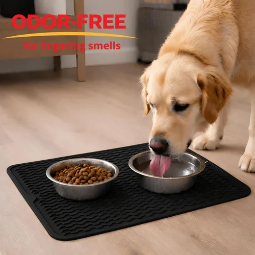 Miniatura 3 de Tapete de secado de silicona de 16 x 12 pulgadas, tapete antideslizante negro para fregadero para encimera de cocina, almohadilla de platos