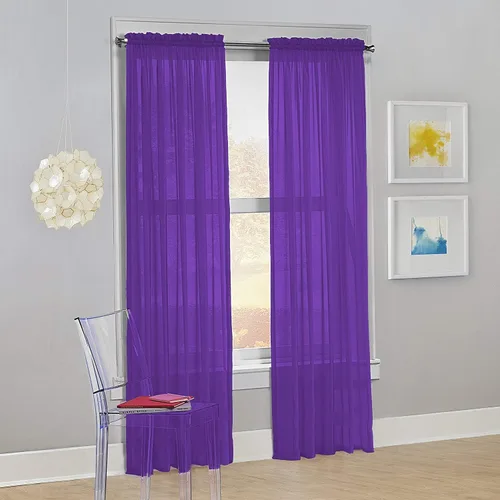 Miniatura 14 de Decotex - Juego de 2 cortinas transparentes de gasa para ventana. Rosa claro