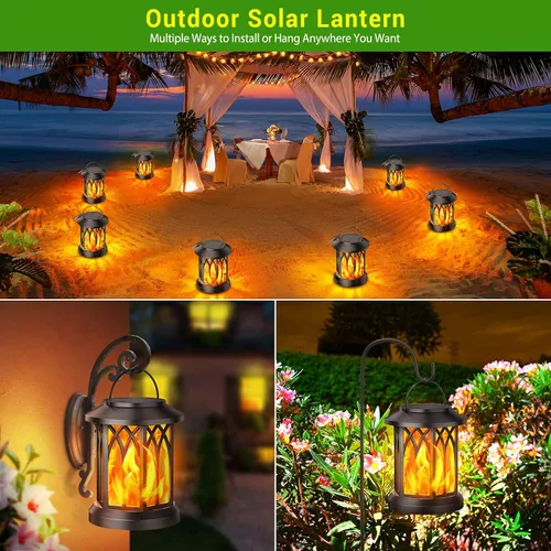 Miniatura 4 de Paquete de 4 luces solares de jardín + 4 faroles solares para exteriores