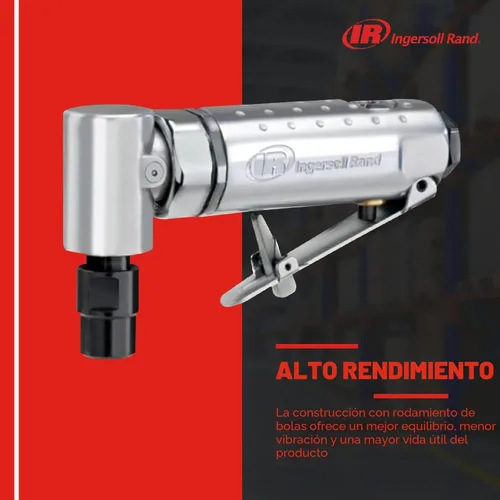 Miniatura 5 de Ingersoll Rand 301B Amoladora neumática con troquel - 1/4 pulgadas, ángulo recto, 21,000 RPM, construcción de rodamiento de bolas, bloqueo
