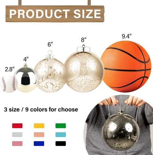 Miniatura 2 de XmasExp Adornos de Navidad grandes de 6 pulgadas, decoración de árbol gigante, bolas colgantes decorativas inastillables para decoración de fiestas