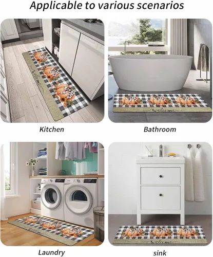 Miniatura 5 de Tapete de baño de Acción de Gracias para bañera, antideslizante, de secado rápido y absorbente, tierra de diatomeas, para ducha, dormitorio, cocina
