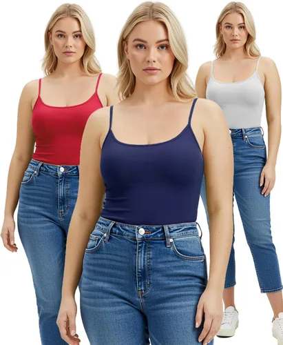 Miniatura 93 de Emmalise Camisola larga casual básica para mujer, con tirantes ajustables, top en capas