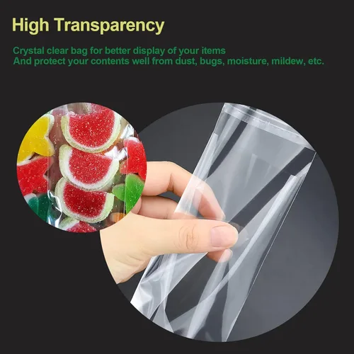 Miniatura 5 de 200 bolsas de violonchelo transparentes resellables de 3 x 9 pulgadas para galletas de panadería, dulces, joyas, manualidades, velas, regalo