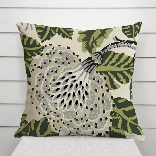 Miniatura 3 de ArogGeld Fundas de Almohada Euro Sham Florales Verde y Blanco Gris Estilo Chinoiserie Funda de Almohada Asiática Funda de Cojín Decorativo 18x18