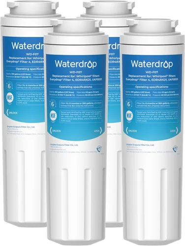 Miniatura 12 de Waterdrop UKF8001 Filtro de agua para refrigerador 4, Reemplazo para Whirlpool® EDR4RXD1, filtro EveryDrop® 4, Maytag® UKF8001AXX-750