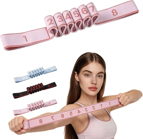 Miniatura 10 de Fitness Resistance Band for Stretching and Yoga, Fitness Resistance Bands with Handles, Number Stretch Resistances Band with Clear Markings, for