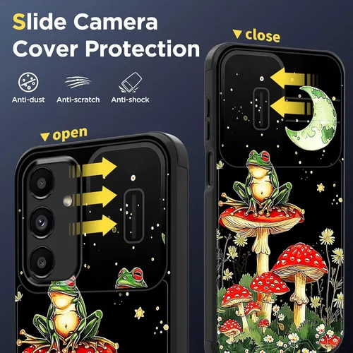 Miniatura 3 de Funda para Galaxy A16 5G con cubierta para cámara deslizante, resistente de doble capa, híbrida, a prueba de golpes, funda protectora resistente
