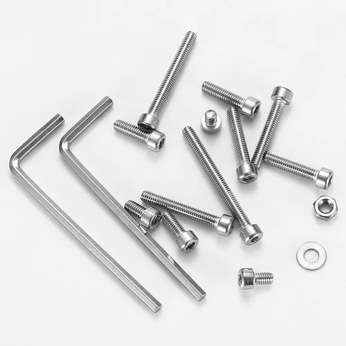 Miniatura 5 de 1110 tornillos métricos pequeños M3 con tuercas, kit surtido de tapas de cabeza hexagonal y tuercas, tornillos y pernos de repuesto de acero Plata