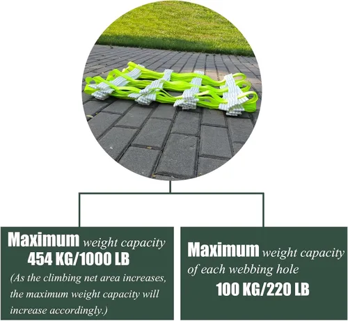 Miniatura 3 de Red de escalada para niños, red de carga para escalar, juego de columpios para niños, campo de obstáculos, columpio, para exteriores, patio