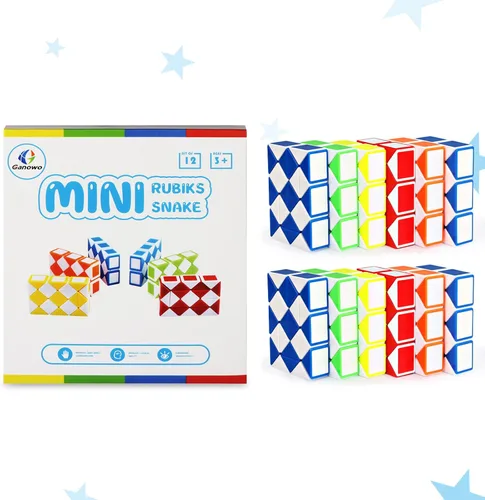 Miniatura 7 de Mini rompecabezas de cubo de serpiente para ansiedad (paquete de 12), recuerdos de fiesta, relleno de bolsa de golosinas, premios de carnaval