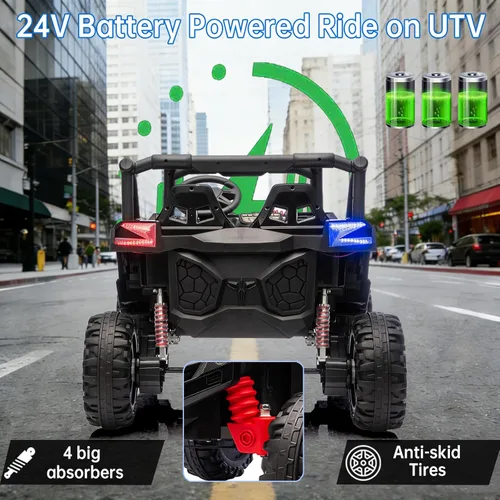 Miniatura 6 de Juguetes de 24V para Conducir para Niños Grandes, Coche para Conducir con Control Remoto, Vehículo Eléctrico 4X4 para Niños de 3 a 8 años, Camión
