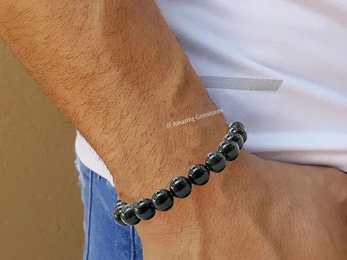 Miniatura 754 de Amazing Gemstone Pulsera de cristal para mujeres y hombres, pulsera de cristal curativo de protección, pulsera elástica con cuentas de piedras